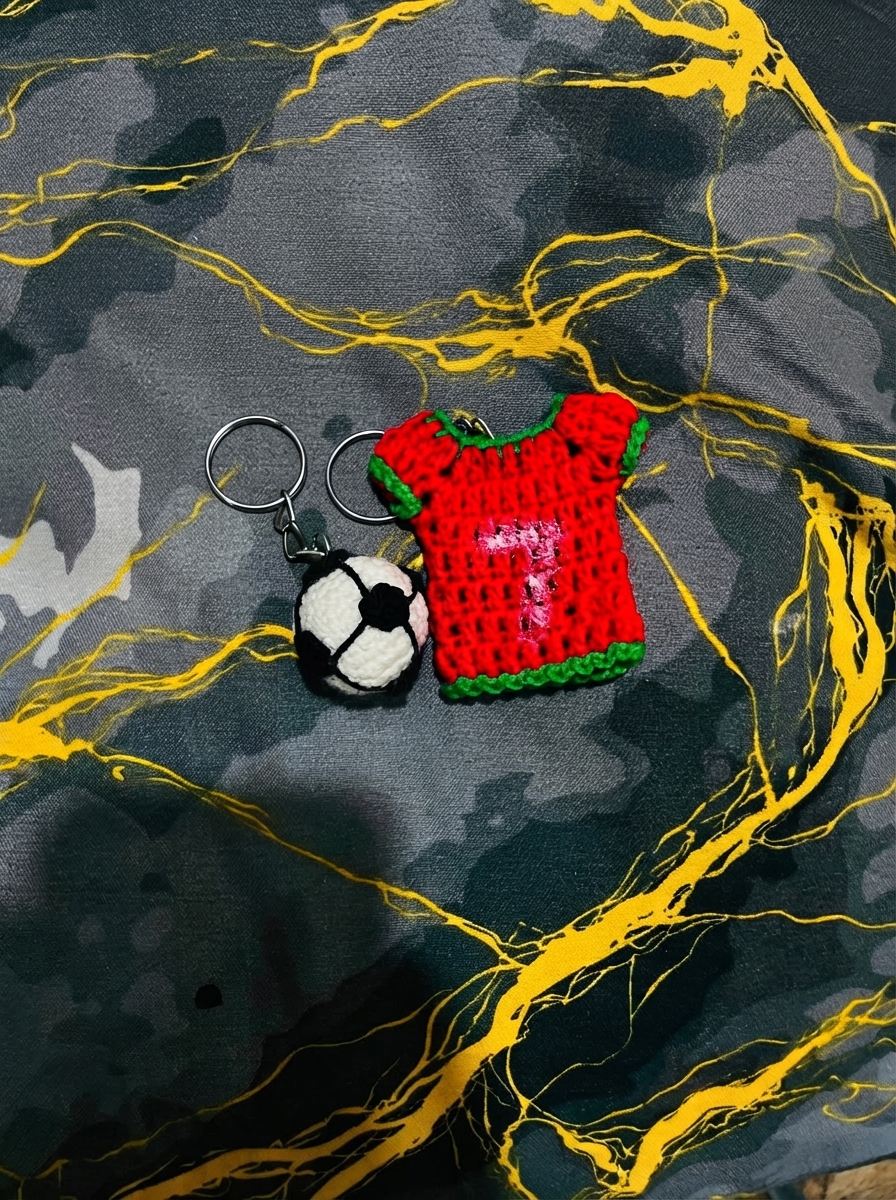 Ronaldo keychain with football