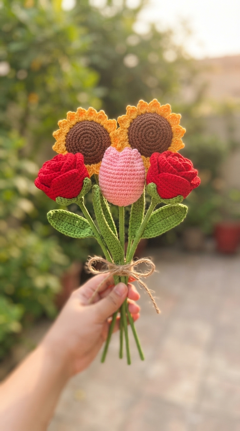 Crochet Flowers Bouquet